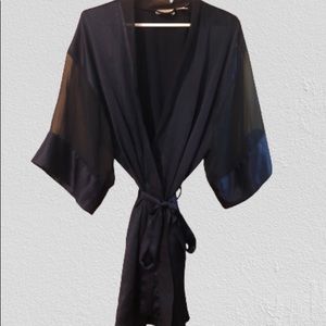 Vintage Victoria’s Secret gold label dark blue 90’s robe. OS